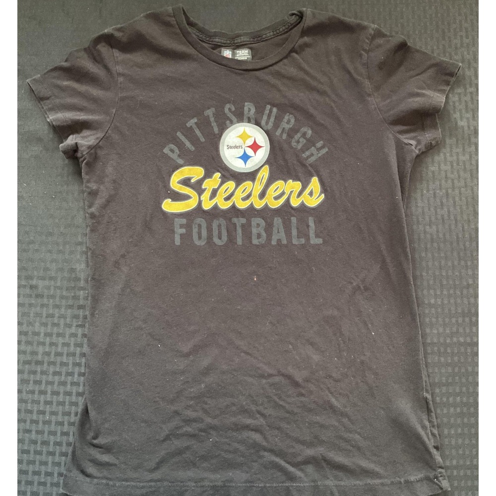 Pittsburgh Steelers Shirt Womens Large Black NFL Football Graphic Tee T-Shirt